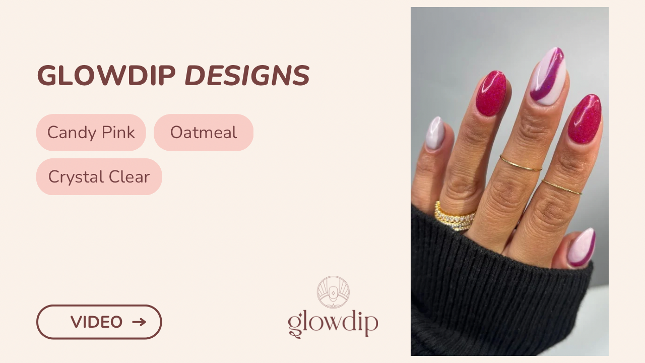 Candy Pink Glitter + Oatmeal + Crystal Clear - Bevroren werveling