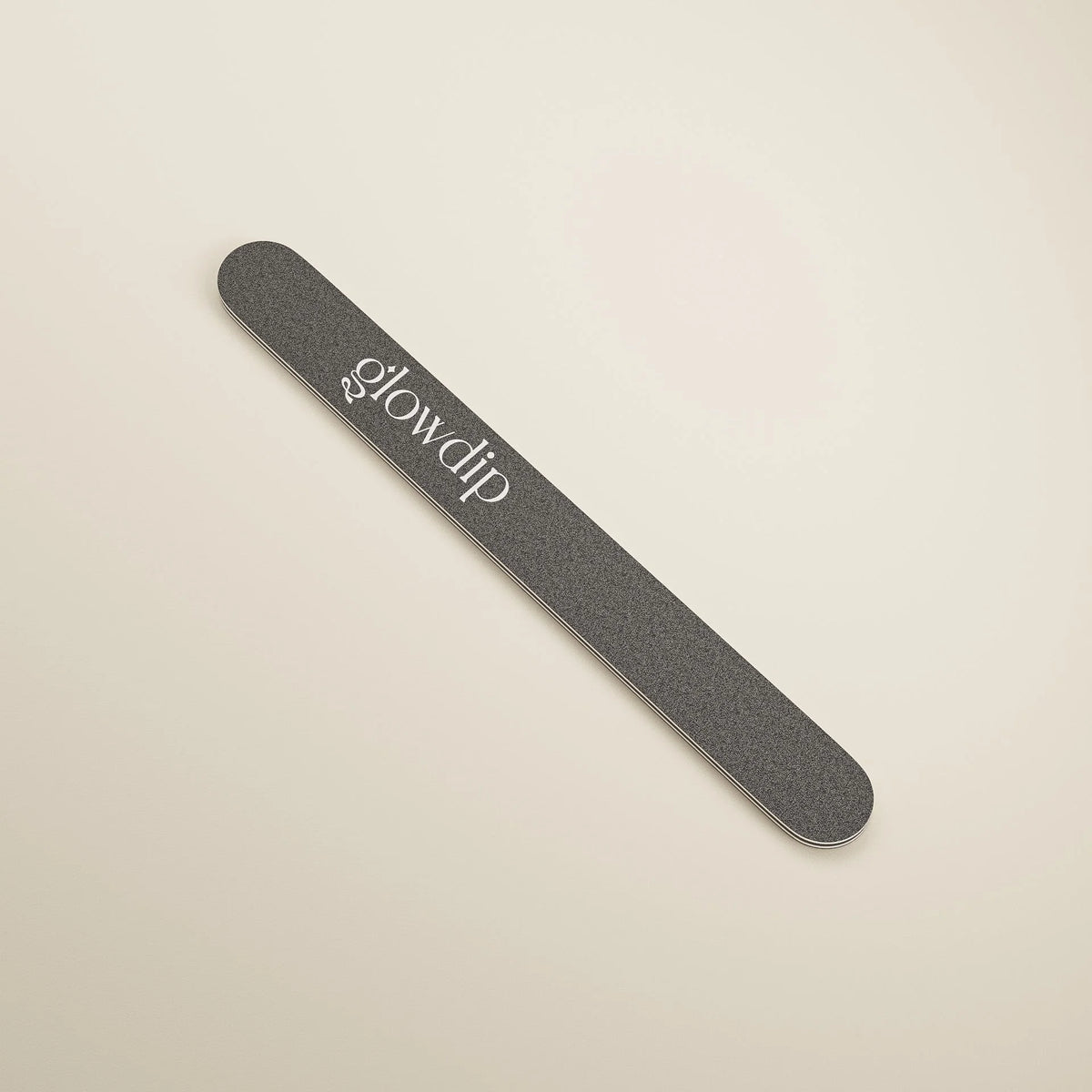 Vijl sleek donkergrijze glow dip nagelvijl met textuur en zilveren letters voor precies vijlen